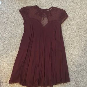 Urban Outfitters Kimchi Blue Lace Burgundy Dress
